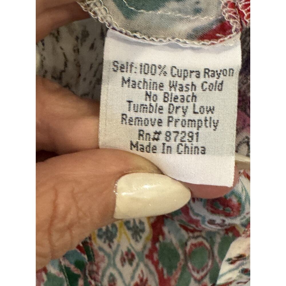 Johnny Was Blouse Tunic Top Cupra Rayon Multicolor Size Medium - Picture 3 of 4